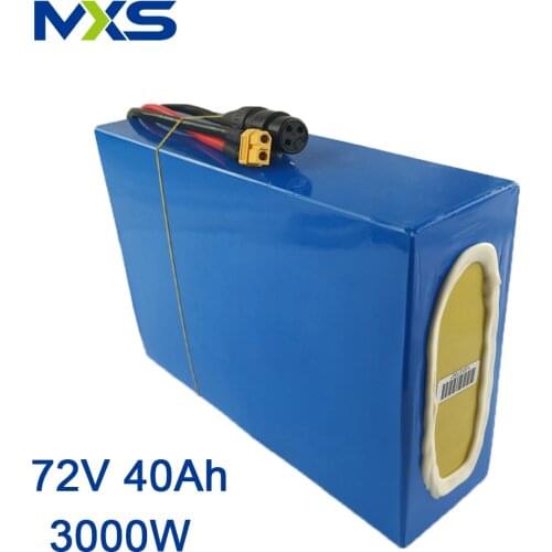 72V 40AH Electric Bike Lithium ion Battery Pack 3000W Powerful Ebike Battery 40A 60A BMS 84V 5A Charger E Bike Scooter Battery