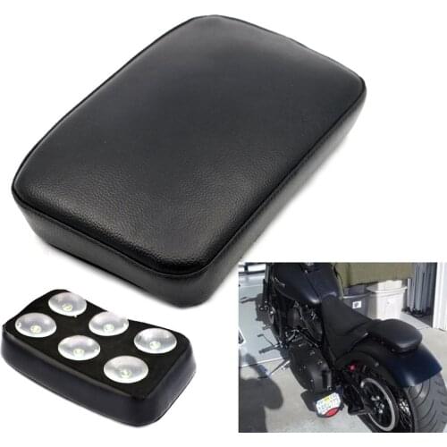 Motorcycle Suction Cup Seat Pillion Pad Rear Passenger Solo Saddle Anti-Skid Cushion for Harley Bobber Chopper Custom Super Low