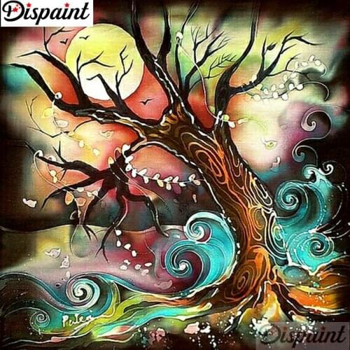 Dispaint Full Square/Round Drill 5D DIY Diamond Painting "Tree scenery" Embroidery Cross Stitch 3D Home Decor A11518