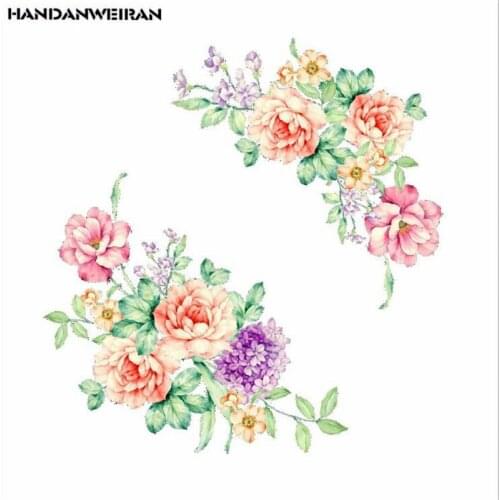 1PCS Peony Flower Wall Sticker Vinyl Living Room TV Mural Toilet Sticker Refrigerator Sticker Home Decoration 20 * 30CM