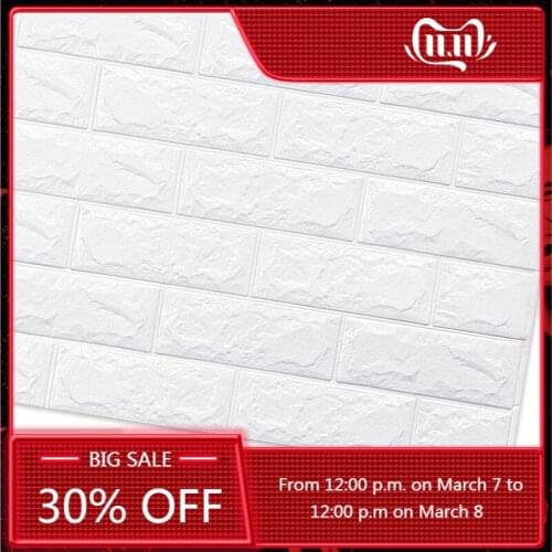 77*70cm 3D Wall Sticker Imitation Brick Bedroom Decor Waterproof Self-adhesive Wallpaper For Living Room TV Backdrop Decor
