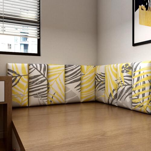 Nordic Backrest Tatami Soft Wrap Wall Surrounding Headboard Soft Wrap Wall Sticker Background Wall Self-Adhesive Anti-Collision