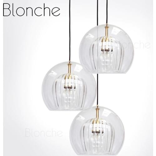 Nordic Glass Pendant Light Modern Kitchen Hanging Lamp Living Room Restaurant Bar Cafe Led Lighting Fixtures Loft Home Decor E27