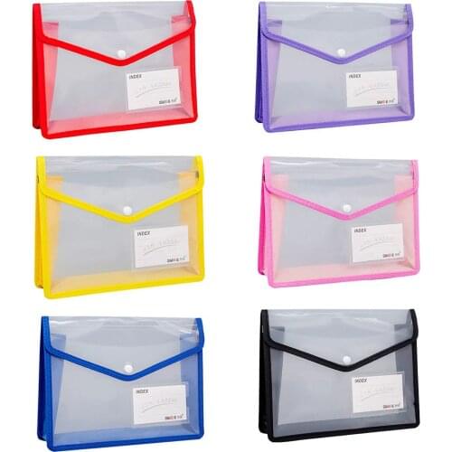 A4 Transparent Lightweight File Bag Portable Waterproof Folder Document Holder Large Capacity Button Storage School Test Paper