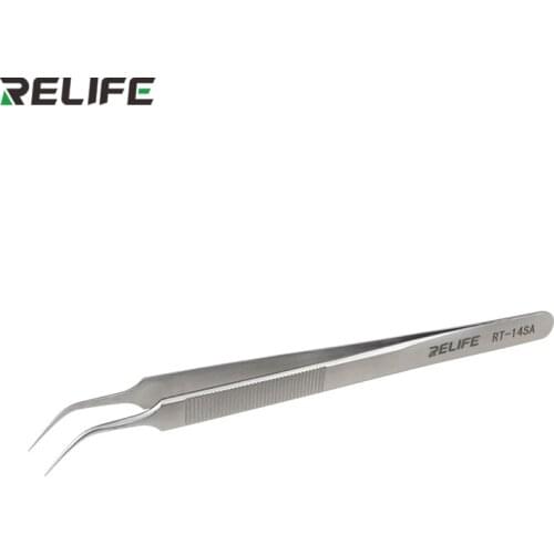 RELIFE RT-14A/14SA High Precision Stainless Steel Tweezers Curved and Straight Forceps For Electronic Cell Phone Repair Tool