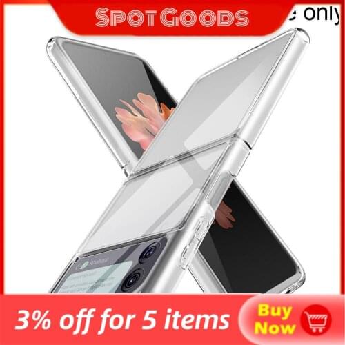 Transparent Case For Samsung Galaxy Z Flip3 Case Protective Foldable TPU PC Four-corner Explosion-proof Cover Shockproof Case