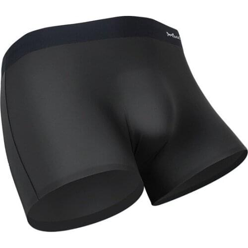 Sexy Underwear Mens Boxers Seamless Panties Man Transparent Ice Silk Pouch Underpants Male Comfortable Boxershorts Plus Size