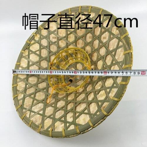 Outdoor Shade Bamboo Weaving Rattan Hats Handmade Weave Straw Hat Tourism Rain Cap Dance Props Cone Fishing Sunshade Fisherman