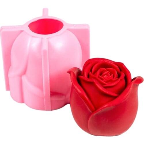 Big Silicone Soap Mold rose Flower 3D Cake Mold Plamt Handmade Fragrance Soap Fondant Decorating Tools Mould M071