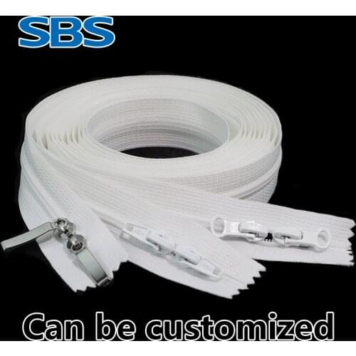 SBS Double Head Quilt Cover Fitting Zipper White #3 Home Use Sofa Accessories Mosquito net zipper mattressSleeping sewing access