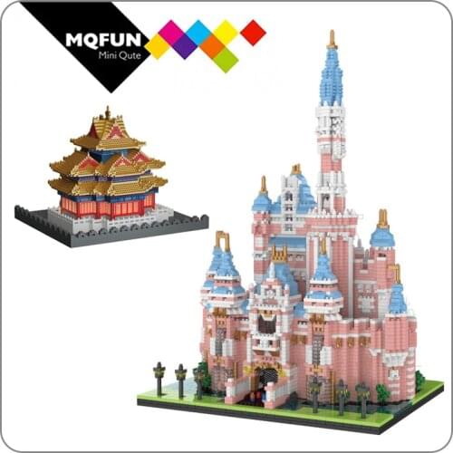 Gejia paradise castle Corner Tower Mini Micro Block Diamond Building Bricks China Classic Ancient Traditional Architecture