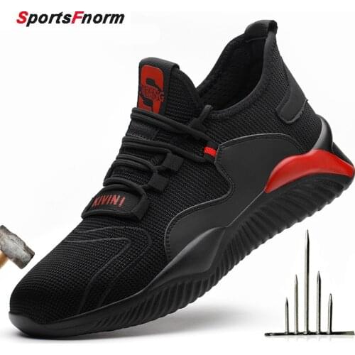 Light Breathable Mens Safety Shoes Steel Toe Work Boots Casual Indestructible Puncture-proof Sneaker Direct Delivery Big Size 48