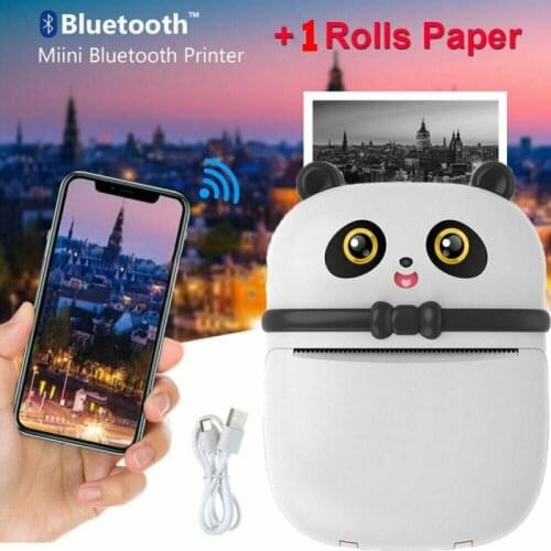 Mini Panda Thermal Printer Bluetooth Mobile Photo Printer Pocket Student Wrong Question Printer