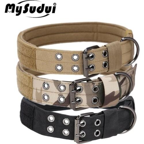 Military Tactical Dog Collar Nylon Soft Adjustable Strong Dog Collars For Pitbull German Shepard Outdoor Training Collier Chien
