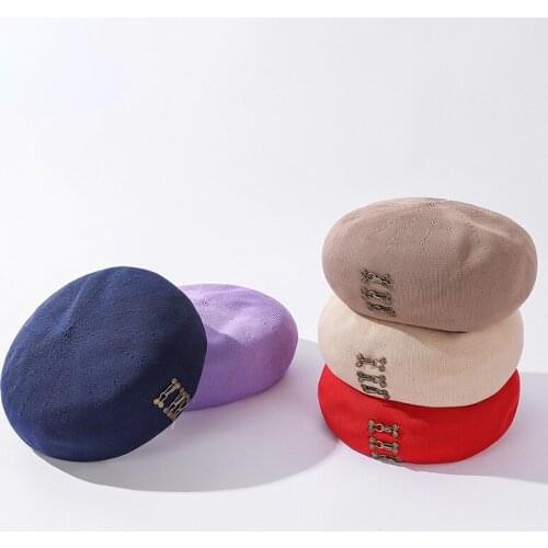 2021 Womens Hat Beret Bonnets for Women Designer Winter Newsboy Hat Berets Caps for Women Metal Copper Buckle Painter Hat Tide