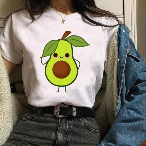 Women Lady Tees Print Graphic Avocado Funny Fruit Cute Casual Clothing 90s Clothes Tops Clothing Female T Shirt Womens T-Shirt