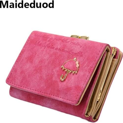 Maideduod 2018 Hot Sale Women Short Purse Cute Ladies PU Leather Wallet Lady Coin Purses Fashion Card Holders