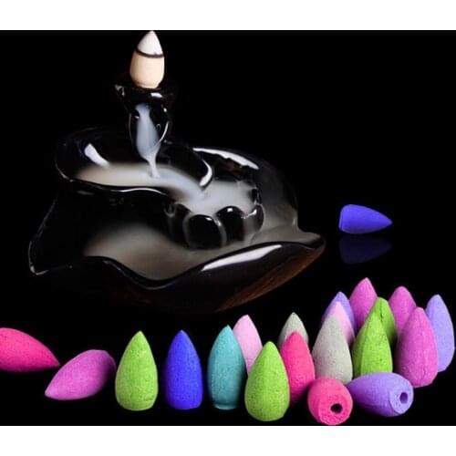 10pc Smoke Tower Bouquet Natural Reflux Tower Incense Sandalwood Smoke Cone Backflow Incense Bullet Meditation Fresh Accessories