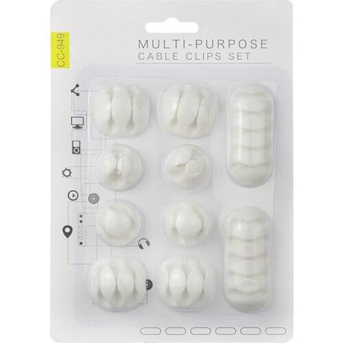10PCS/Set Adhesive Cable Clips, Wire Clips, Car Cable Organizer Holder, Cable Wire Management, Cable Holder for Car, Office