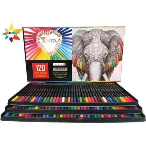 120 color Artist Premium Quality Rich & Vibrant Colors Soft Smooth Lead Non-toxic Cardboard box set professional art supplies