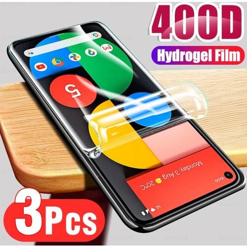 3pcs pixel 5a case hydrogel film for google pixel 5a pixel5 5a hd anti-scratch front screen protectors film not glass 6.0"