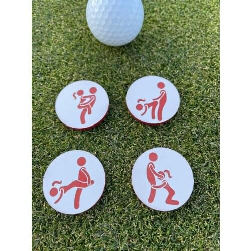 4pcs/set Fun Golf Marker Wooden Ball Marker Holder Handmade Adult Humor Golf Tagger for Lawn Gardens Grasslands Golf Accessories