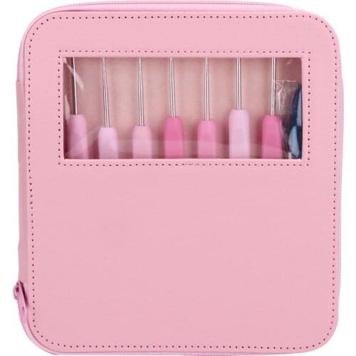 8Pcs/Set Crochet Hooks Set Knitting Tool Accessories with Leather Case