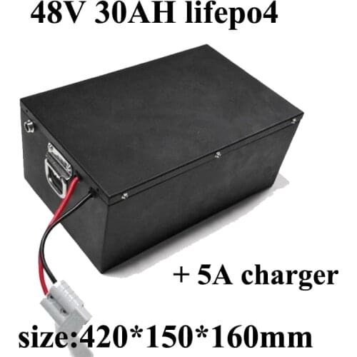 Lifepo4 48V 30Ah lifepo4 battery pack 48V battery lithium 30AH for 1500w batteries for electric car solar power bank +5A charger
