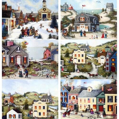 New 5D DIY Diamond Painting Snow Scene Diamond Embroidery Scenery Cross Stitch Full Square Round Drill Home Decor Manual Gift