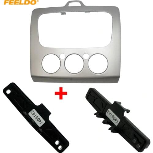 FEELDO Car DVD Frame Fascia Dash Panel For Ford Focus MK2 (05~07) into MK2.5(09~13) +Car Stereo Conversion Mounting Bracket Kits