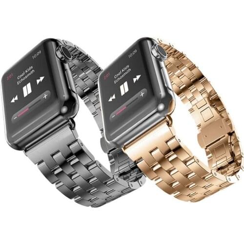 Quality Watchband for apple watch series 5 4 3/2 Stainless Steel link bracelet band 40mm 44mm for iwatch 38mm 42mm wirst strap