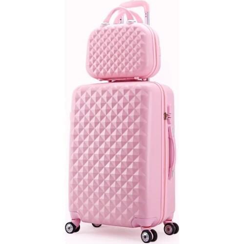 Kids Lovely Rolling luggage set women trolley suitcase girls pink cute spinner brand carry on luggage travel bag vs cosmetic bag
