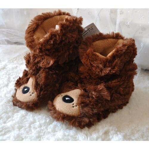 Kids Lovely lion Home Indoor Slippers Soft Outsole Indoor Shoes Winter Warm Cotton Padded shoes boy plush home shoes