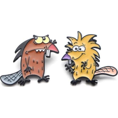 DMLSKY Beaver Pins Animals Pins Enamel Pins and Brooches Lapel Pin Backpack Bags Badge Clothing Decoration Gifts M3488