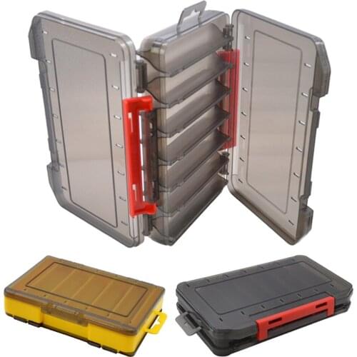 Reversible Double Sided Fishing Tackle Box Compartments Bait Lure Hook Storage Box Fishing Accessories Plastic Storage Case