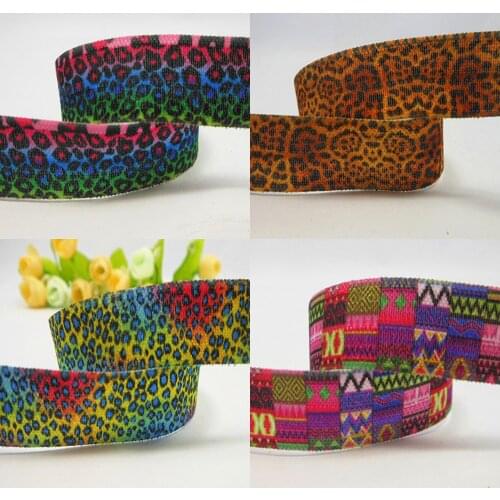 5/8'"16mm Printed Fold Elastic FOE stretch ribbon hairbow headwear headband DIY 50yards