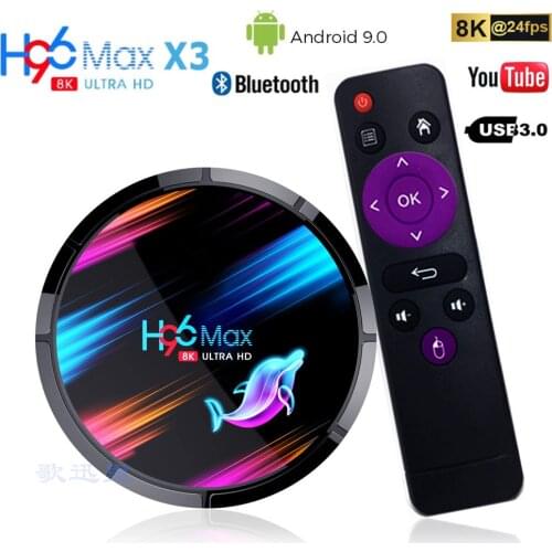 H96 Max X3 Smart Tv Box Android 9.0 4gb 128gb Amlogic S905x3 2.4g/5g Wifi Bt4.0 1000m 8k Google Youtube H96max Andorid Tv Box