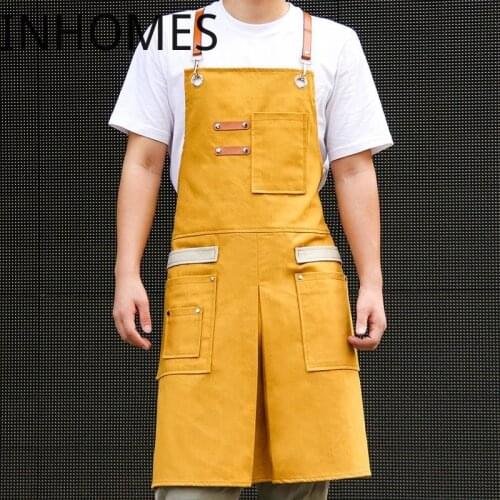 Custom Logo Apron Cowboy Restaurant Flower Baking Work Barista Milk Coffee Barber Shop Chef Nails Studios Uniform Delantal mujer