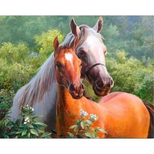 Gatyztory Frame Horses Paint By Numbers For Adults Kids Handpainted Oil Painting Animal Canvas Drawing DIY Gift Wall Decor