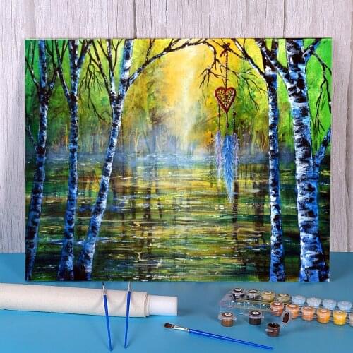 Natural Scenery Painting By Numbers Package Oil Paints 40*50 Oil Painting New Design For Handicraft