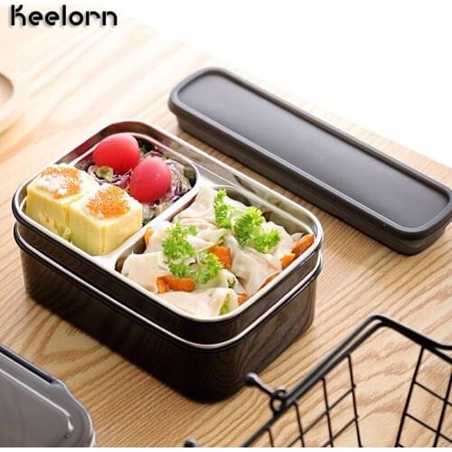 Keelorn 2000ml Stainless Steel Water injection heating layered lunch box Portable Lunch Box Kitchen Tool