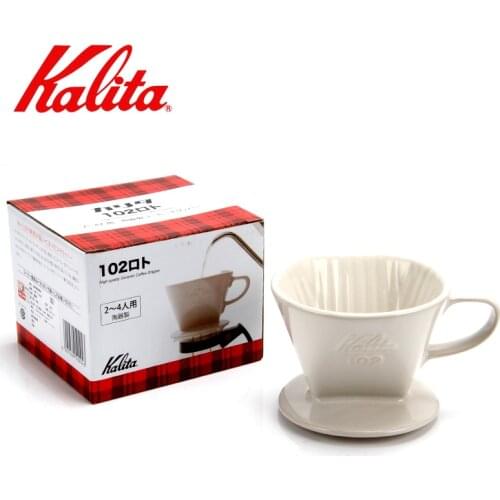 KALITA 102 Ceramic Dripper Coffee Filter Compatible with 102 Filter Paper 2-4 Cups Wedge-shaped Dripper Smoother Extraction
