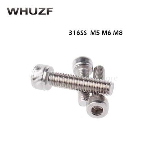 Metric Thread DIN912 M5 M6 M8 316 Stainless Steel Hex Socket Head Cap Screw Bolts Bike Screw