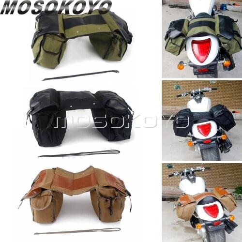 35-40L Motorcycle Saddle Bags Side Storage Luggage Bag Vintage Saddlebags For Harley Sportster Kawasaki Honda Shadow 750