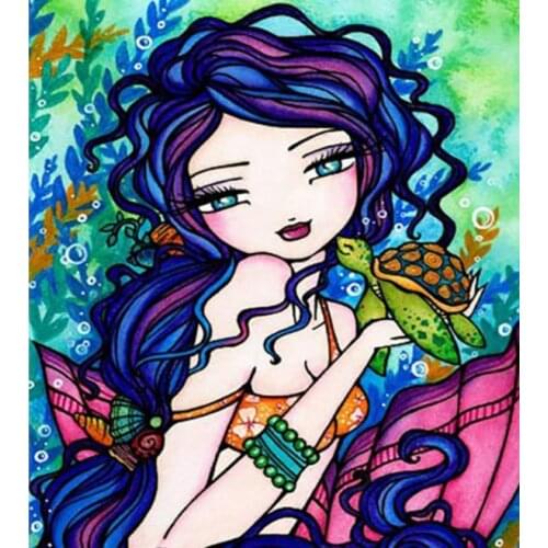 Cartoon 5D DIY Diamond Painting Kits Girl Flowers Full Round With AB Drill Embroidery Mosaic Home Decor Kids Gift Art