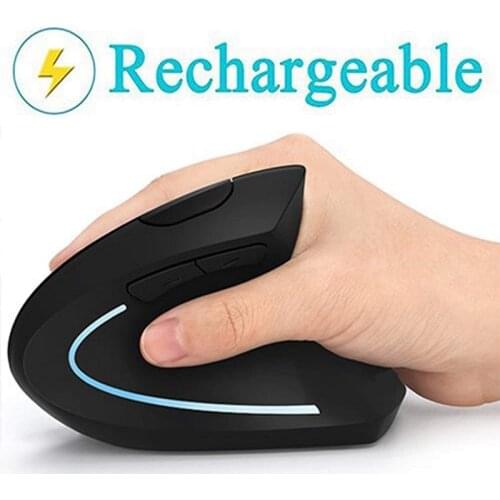 New Wireless Vertical Gaming Rechargeable Mouse USB Computer Ergonomic Desktop Upright 1600DPI Mice For PC Laptop Office Home