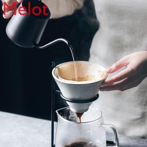 Cicaimei Hand Made Coffee Maker Tools Set Dripping Filter Hand Pouring Coffee Filter Cup Narrow-Mouth Pot