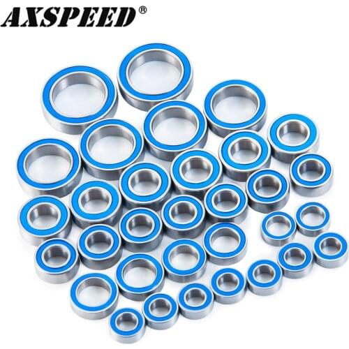 AXSPEED 32PCS Steel Ball Bearing Kit for Redcat Gen8 & AXE Edition & International Scout II Rubber Sealed Blue Bearing Parts