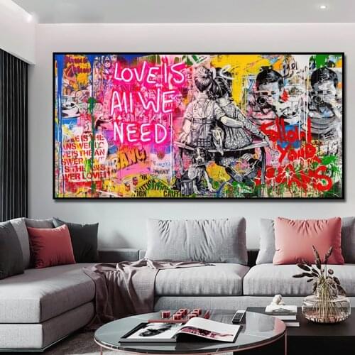 Wall Art Painting Abstract Graffiti Street Figure Print Painting on Canvas Modern Home Decoration Poster for Living Room Picture
