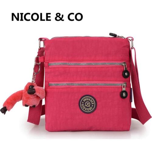 NICOLE & CO 2021 Fashion New Women Casual Waterproof Shoulder Messenger Bag Nylon Cloth Lady Outdoor Shopping Storage Phone Bag